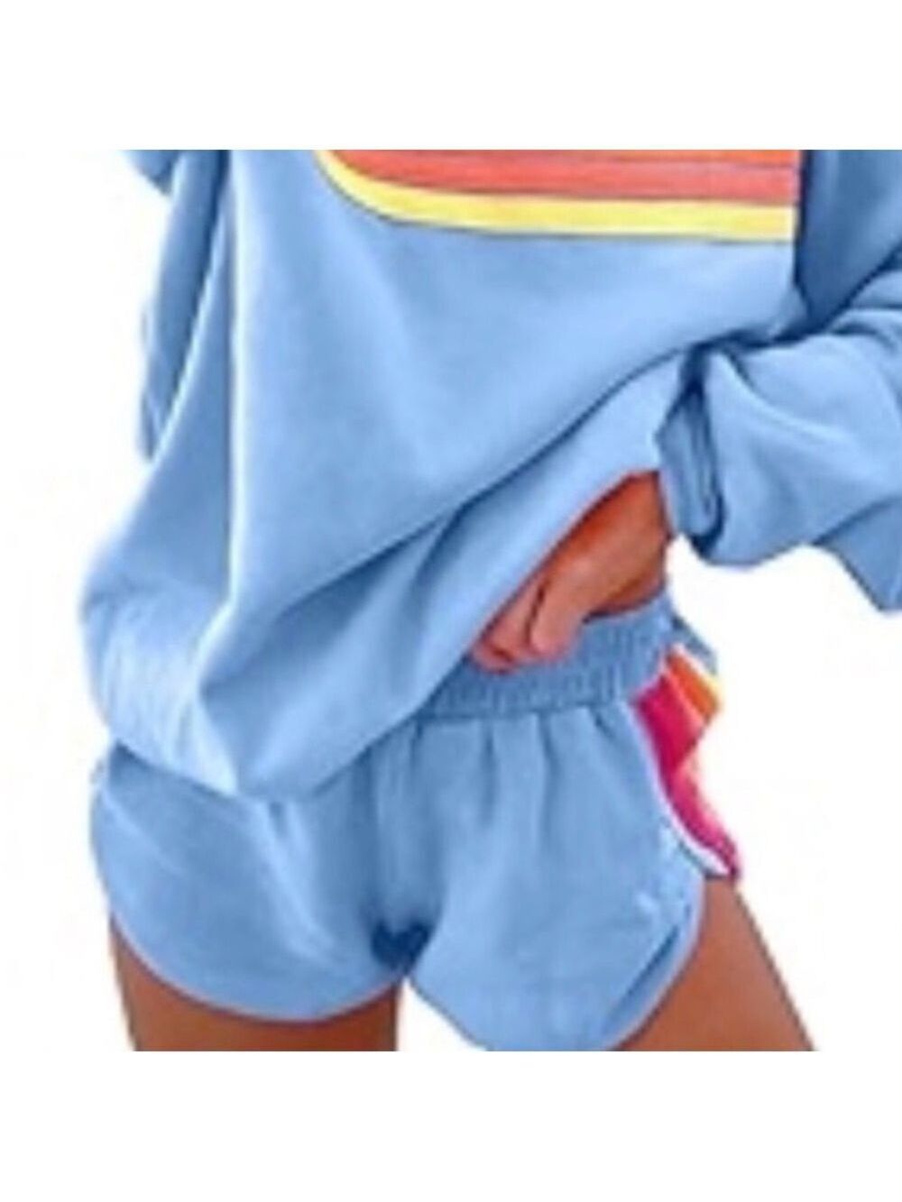 Shorts with Colorful Stripes on Back